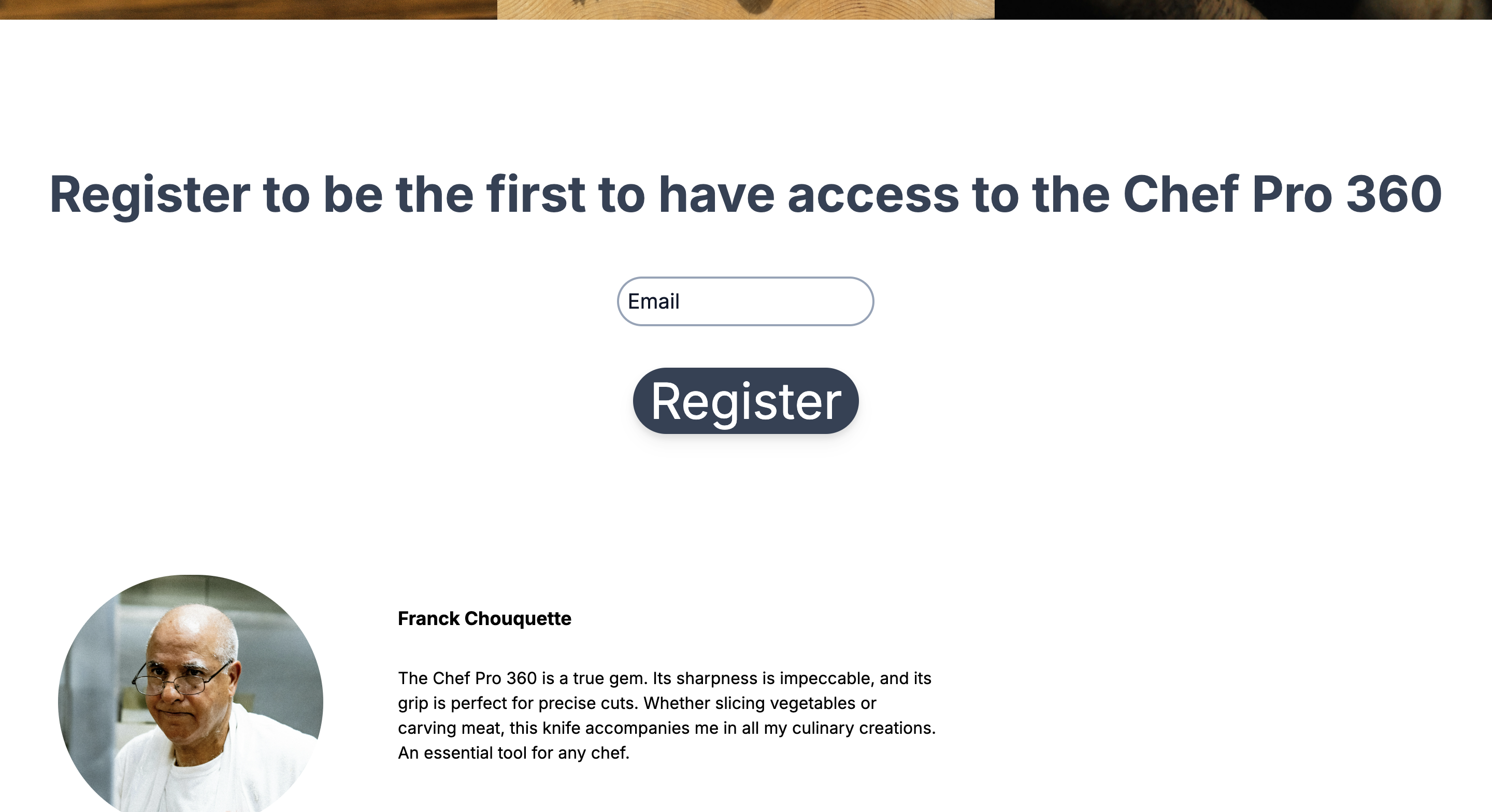 Capture d'écran du site Chef Pro 360