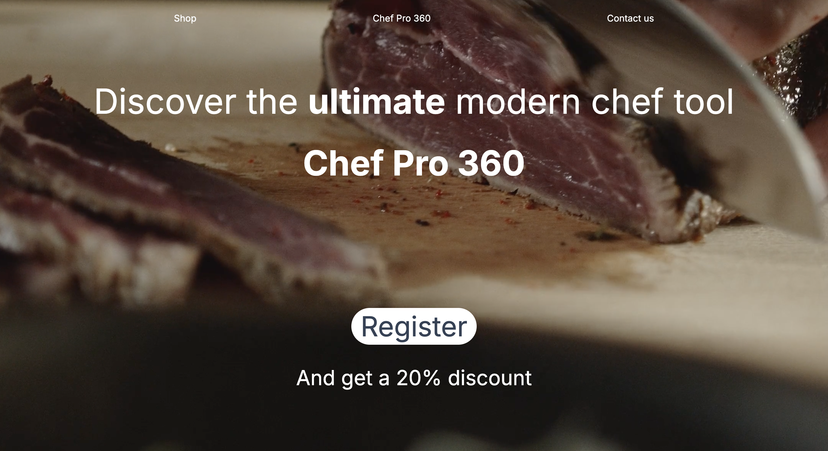 Capture d'écran du site Chef Pro 360